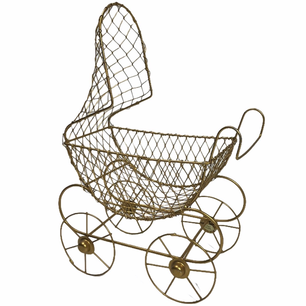Victorian Antique Reproduction Doll Carriage Handmade Hand Crafted Metal Pram - Picture 10 of 14